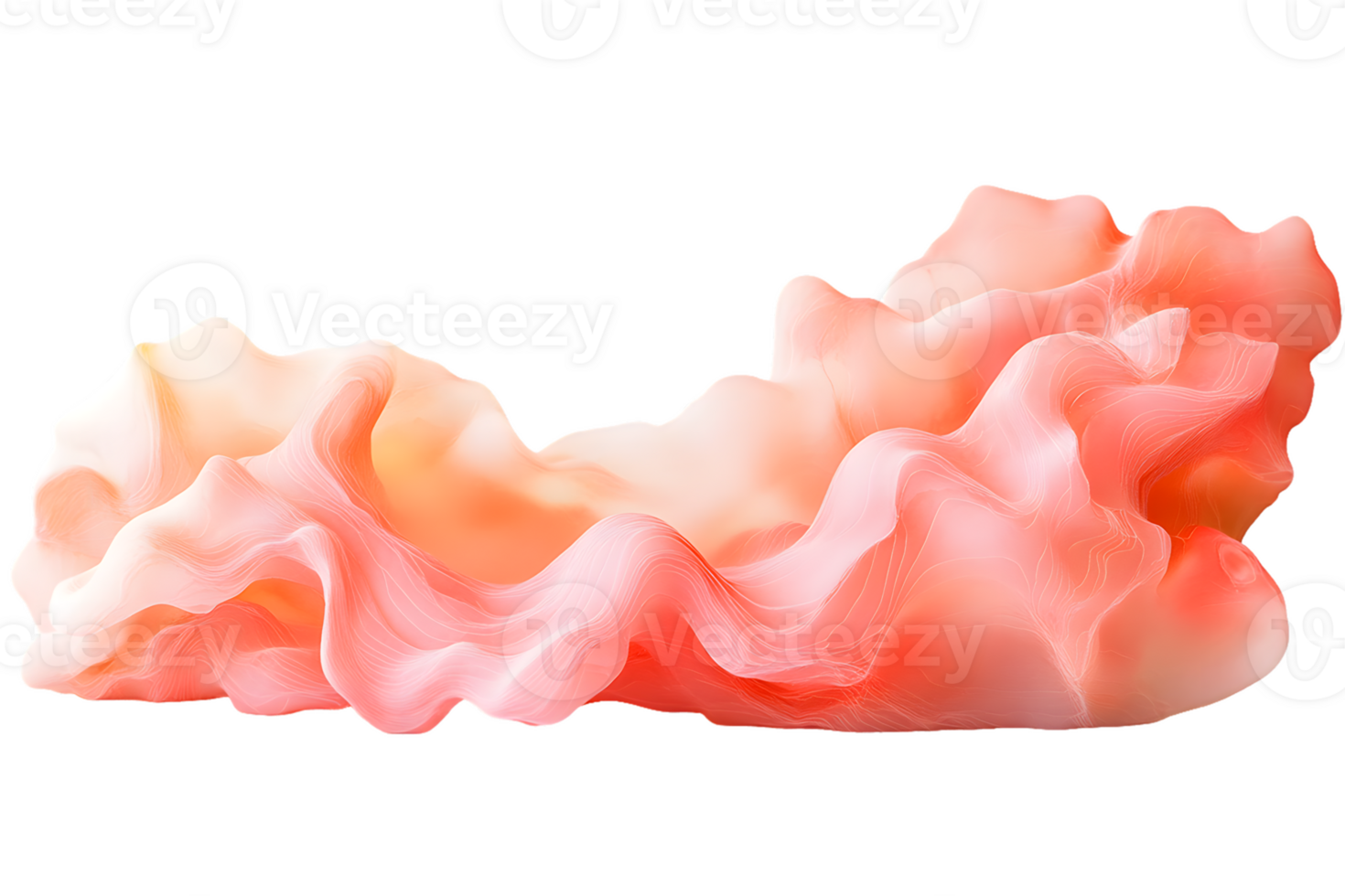 Abstract Pink and Orange Organic Form with Flowing Texture png