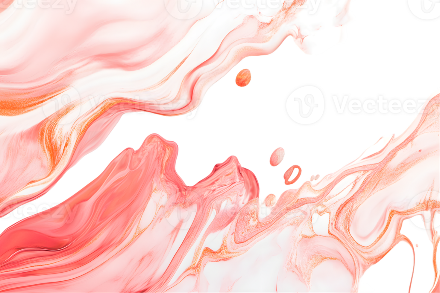 Abstract Coral and White Fluid Painting Dynamic Swirls and Seamless Blends png
