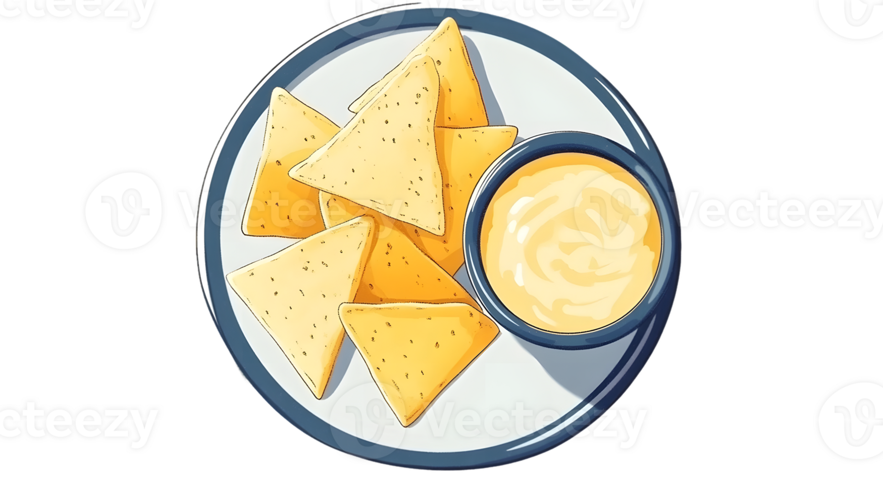 Crispy Tortilla Chips with Creamy Cheese Dip png
