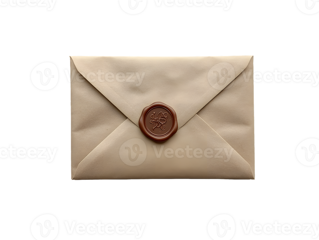 Beige Envelope with Brown Wax Seal png