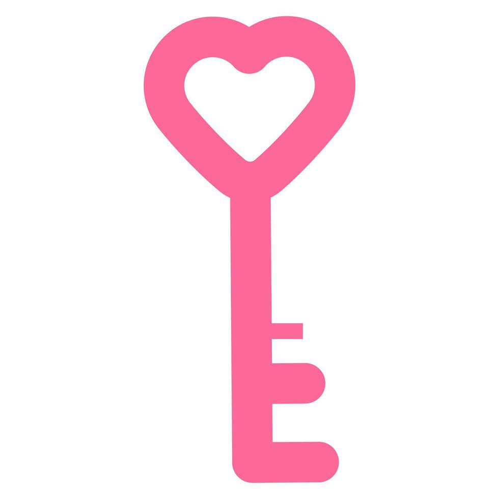 Pink Heart Key or key heart shaped vector