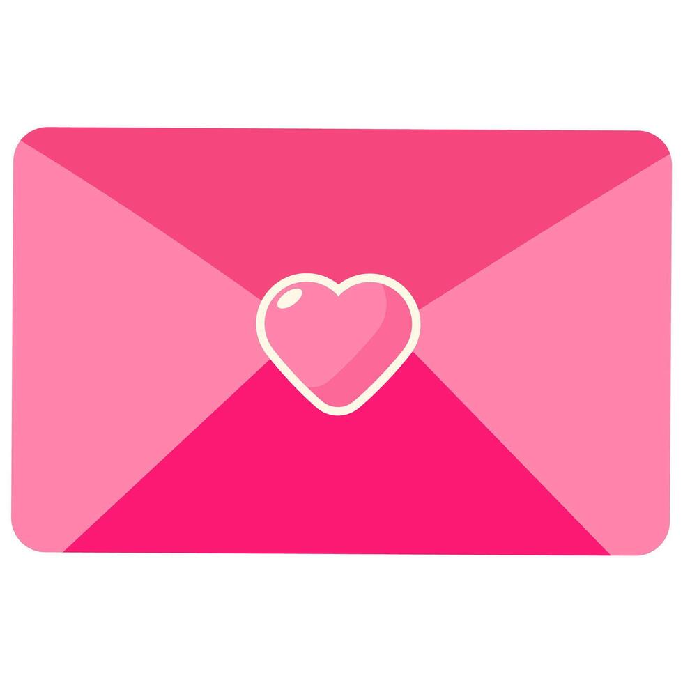 Pink envelope with heart vector
