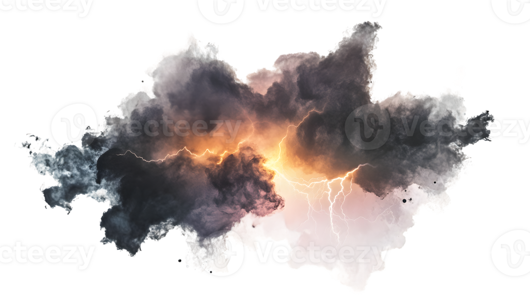 Powerful Lightning Storm with Dramatic Cloudscape png