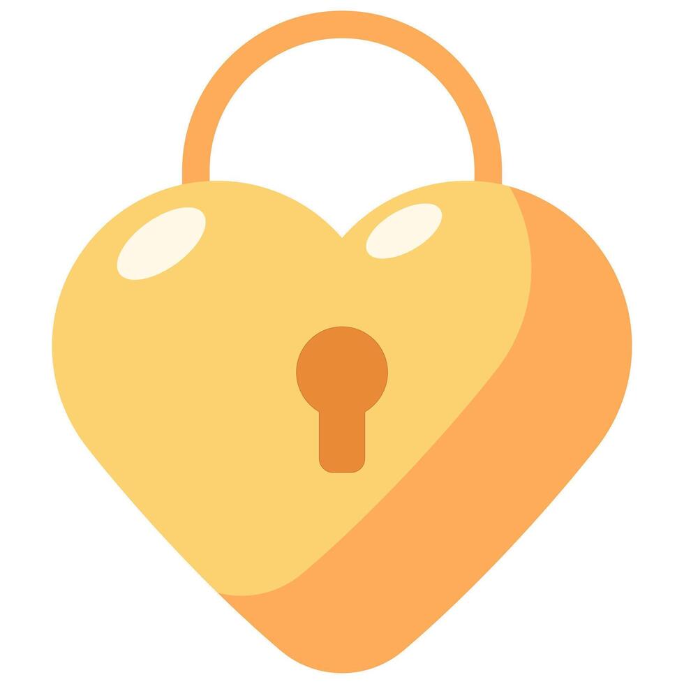 Heart-Shaped Lock Graphic vector