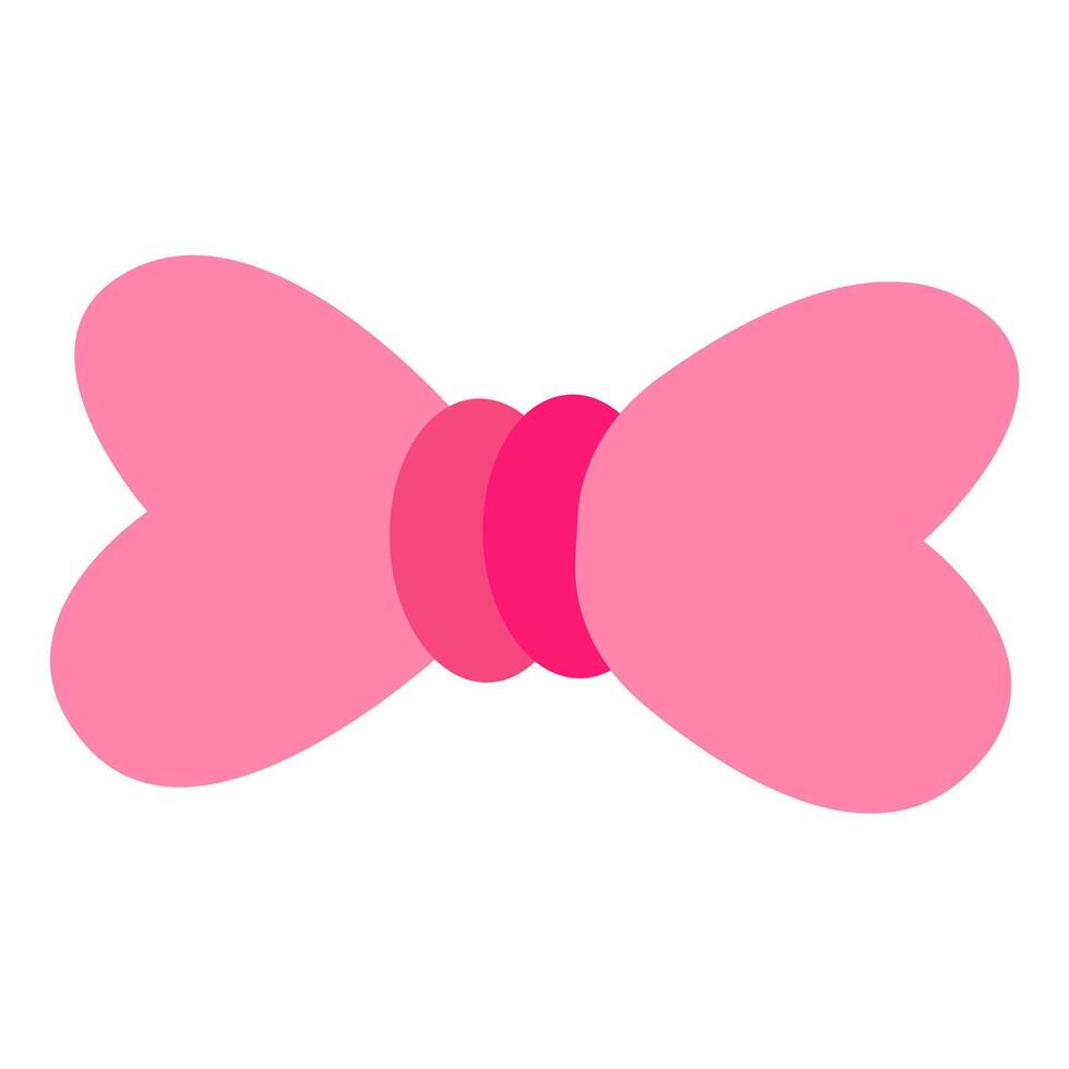 Cute pink bow icon vector