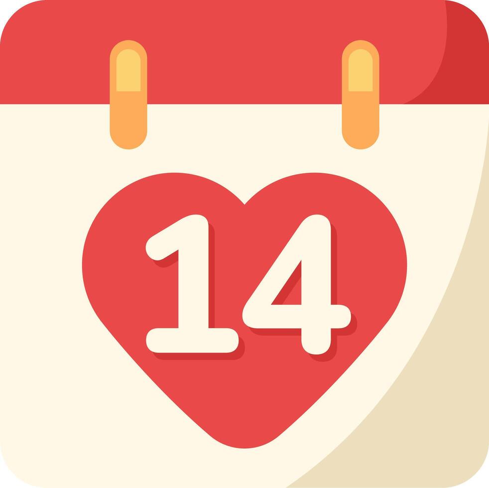 Valentine's Day Calendar Icon vector