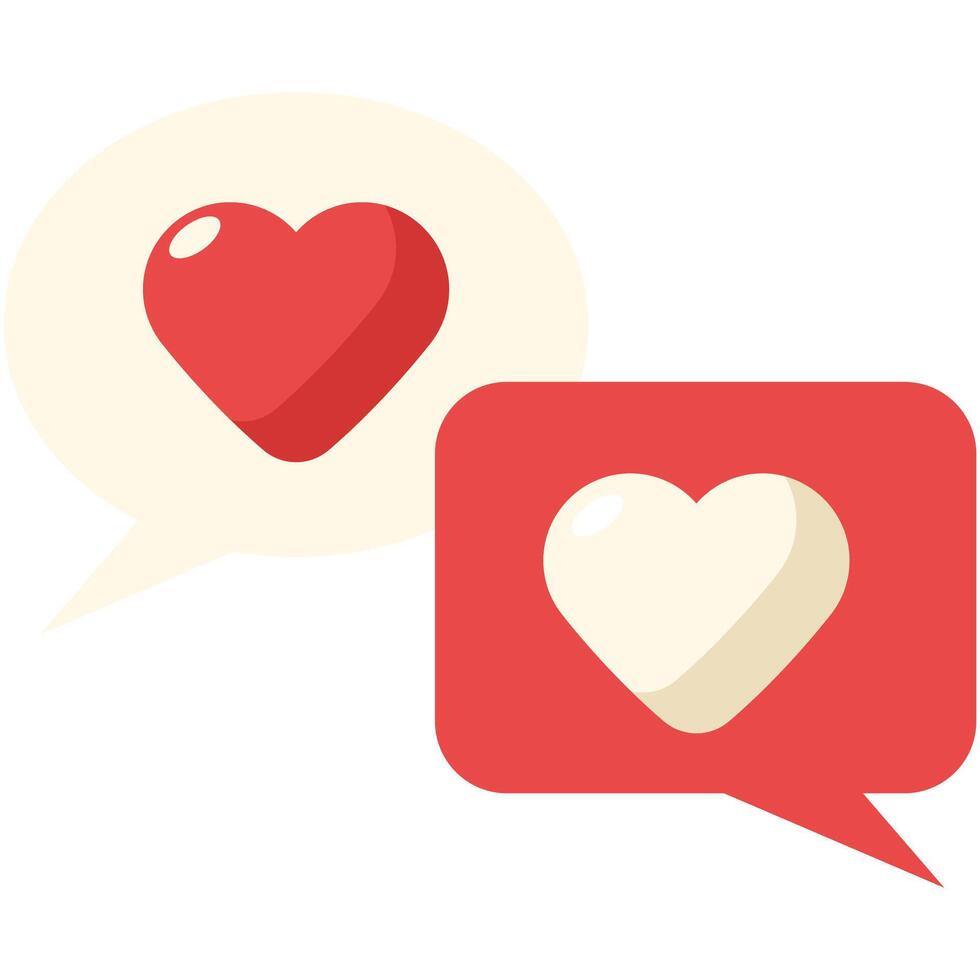 Heart Icons in Speech Bubbles vector