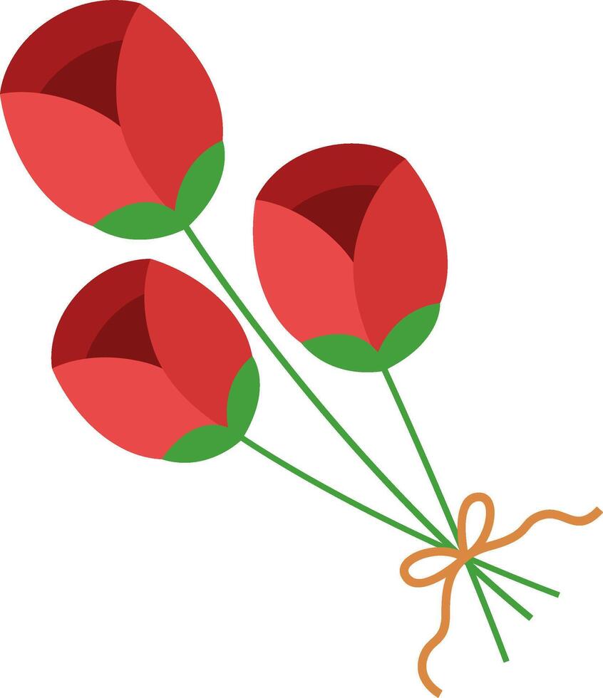 Illustration of Three Red Rose Balloons vector