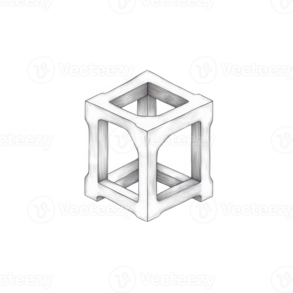 A 3D geometric shape showcasing modern and minimalist design features. png