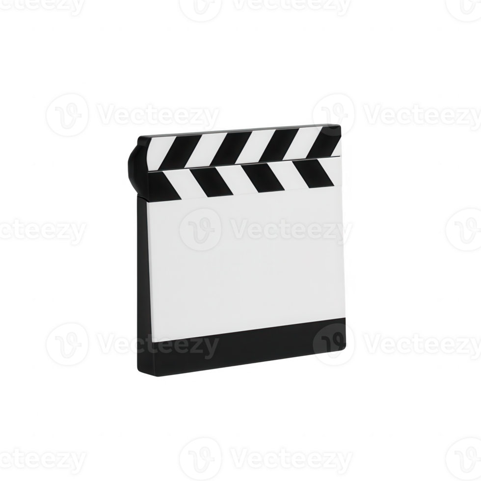 A classic movie clapperboard used in film production and directing scenes. png