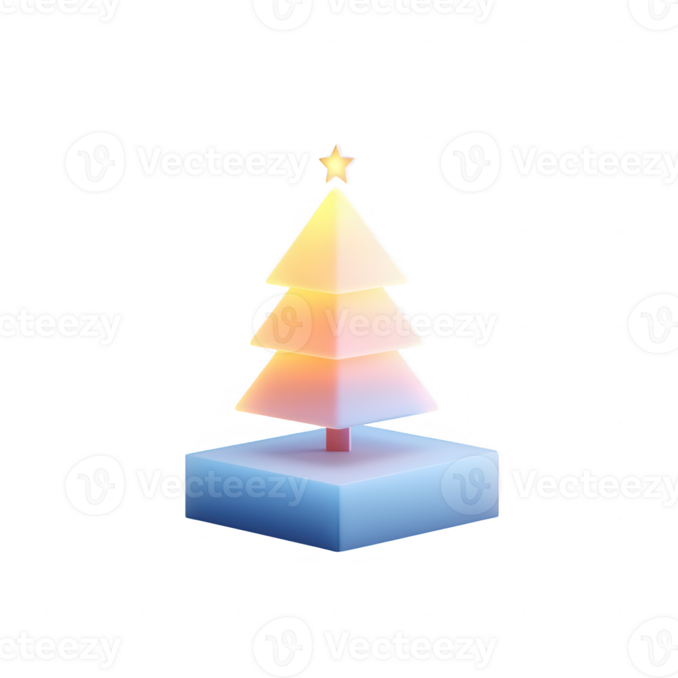 A glowing minimalist Christmas tree illustration for festive decorations. png