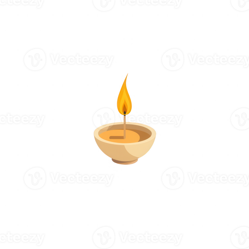 A traditional oil lamp with a warm glowing flame illuminating the ambiance. png