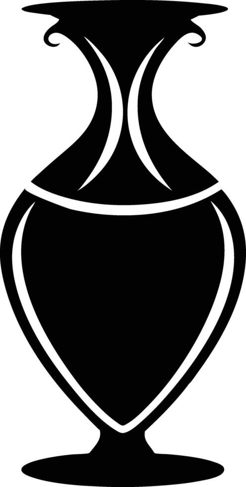 Ancient Greek Flower Vase Silhouette art vector