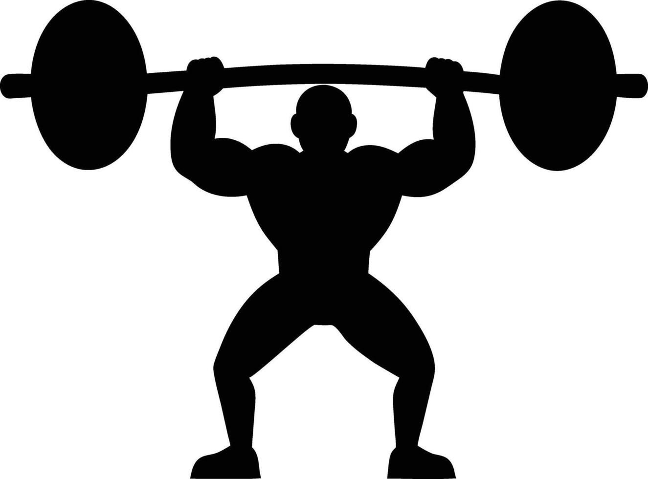 man big barbell Weightlifter Silhouette vector