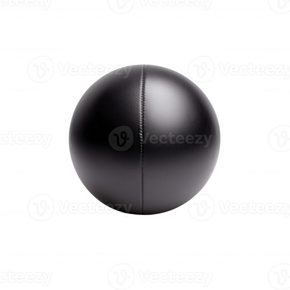 A sleek black exercise ball perfect for fitness and physical therapy workouts. png