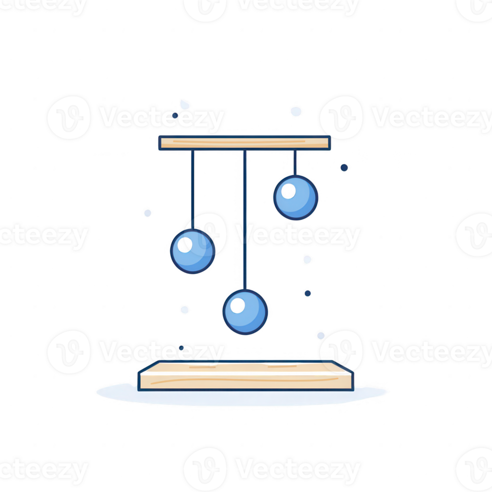 A visual representation of a pendulum illustrating motion and equilibrium principles. png