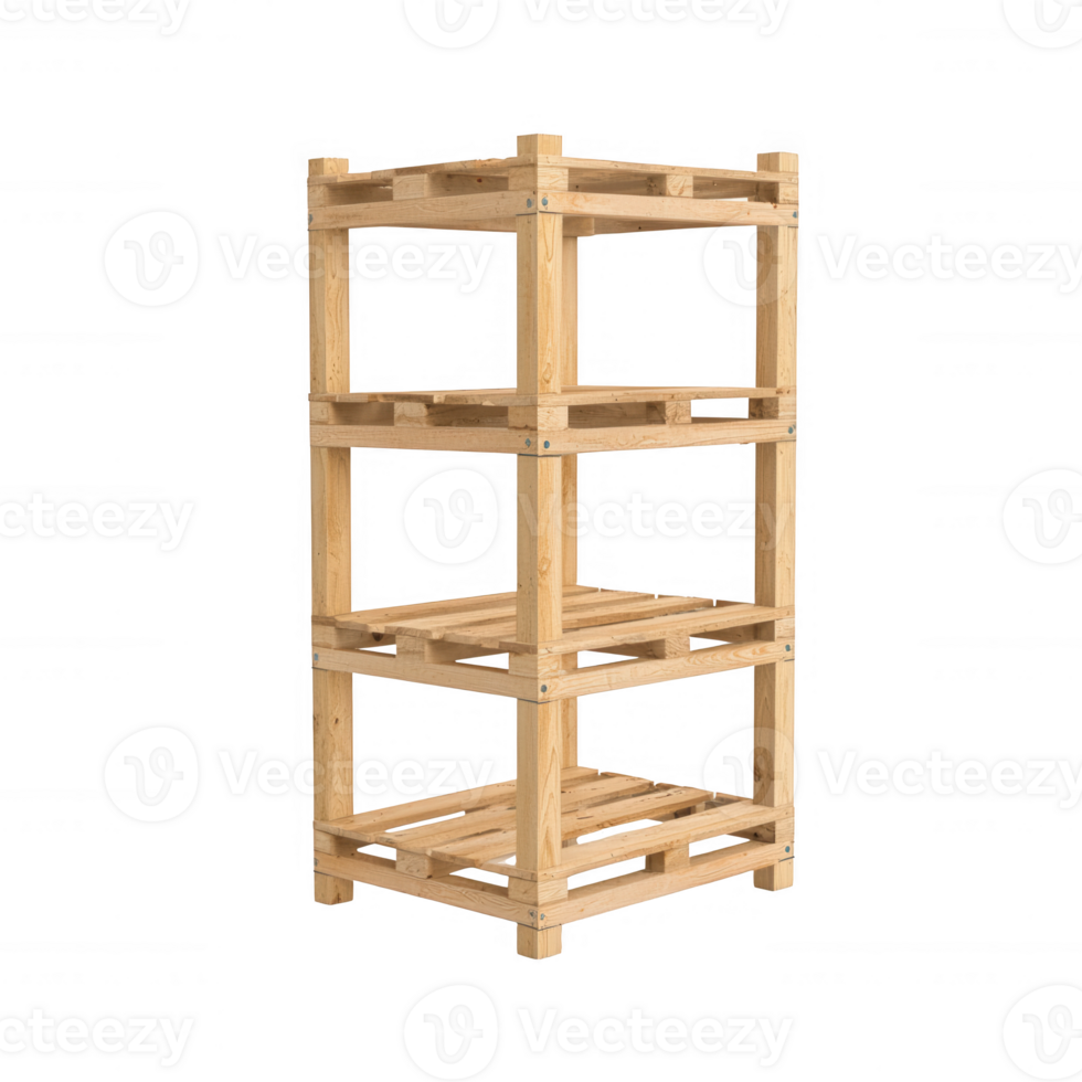 A wooden storage rack designed for efficient organization and display. png