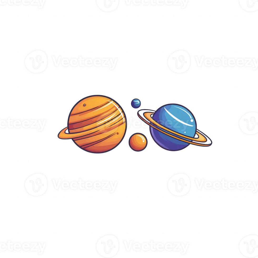 Colorful illustration of planets, showcasing the beauty of our solar system. png