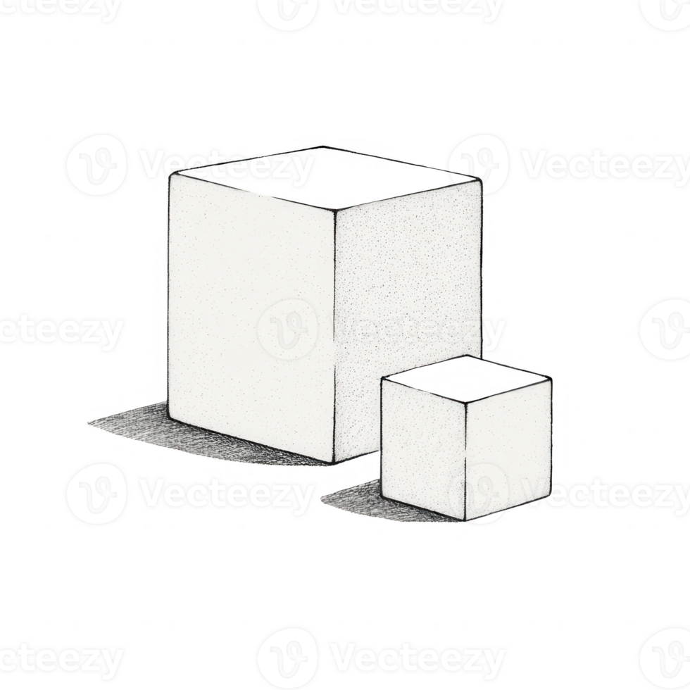 Minimalist cubes in black and white design for modern graphics and illustrations. png
