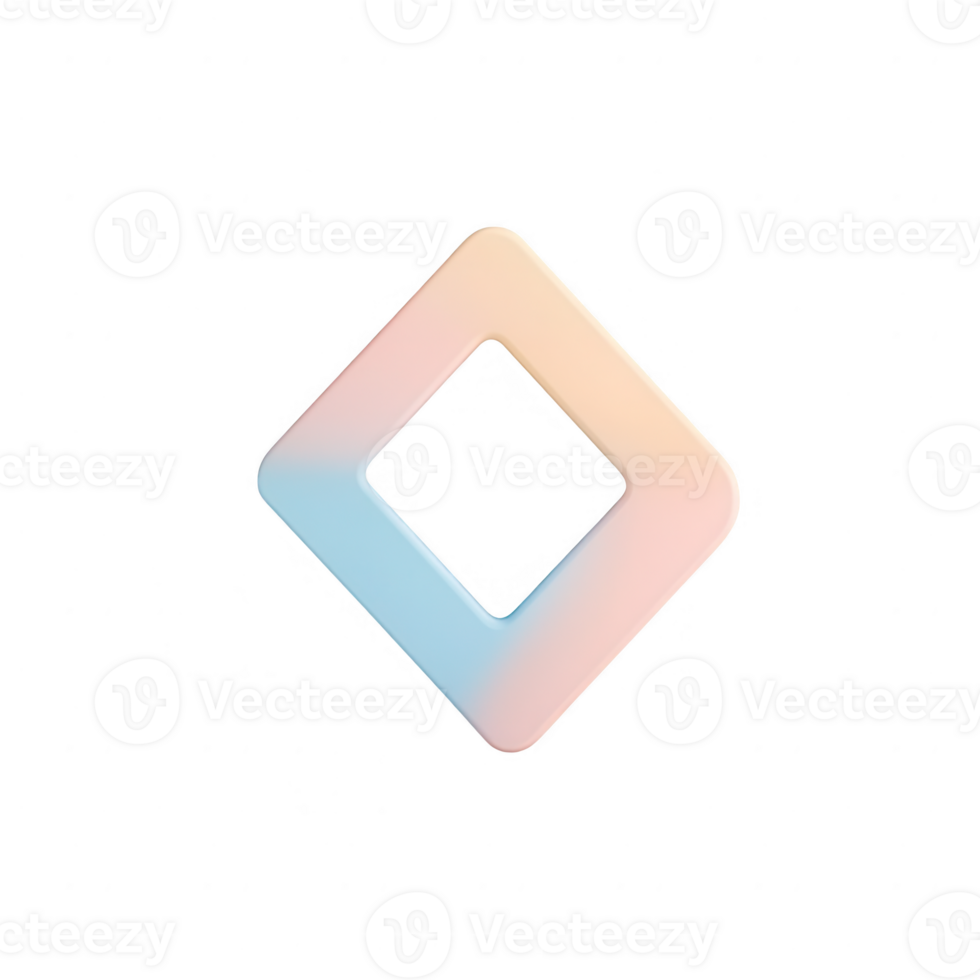 Stylized geometric design featuring a soft gradient in a diamond shape. png
