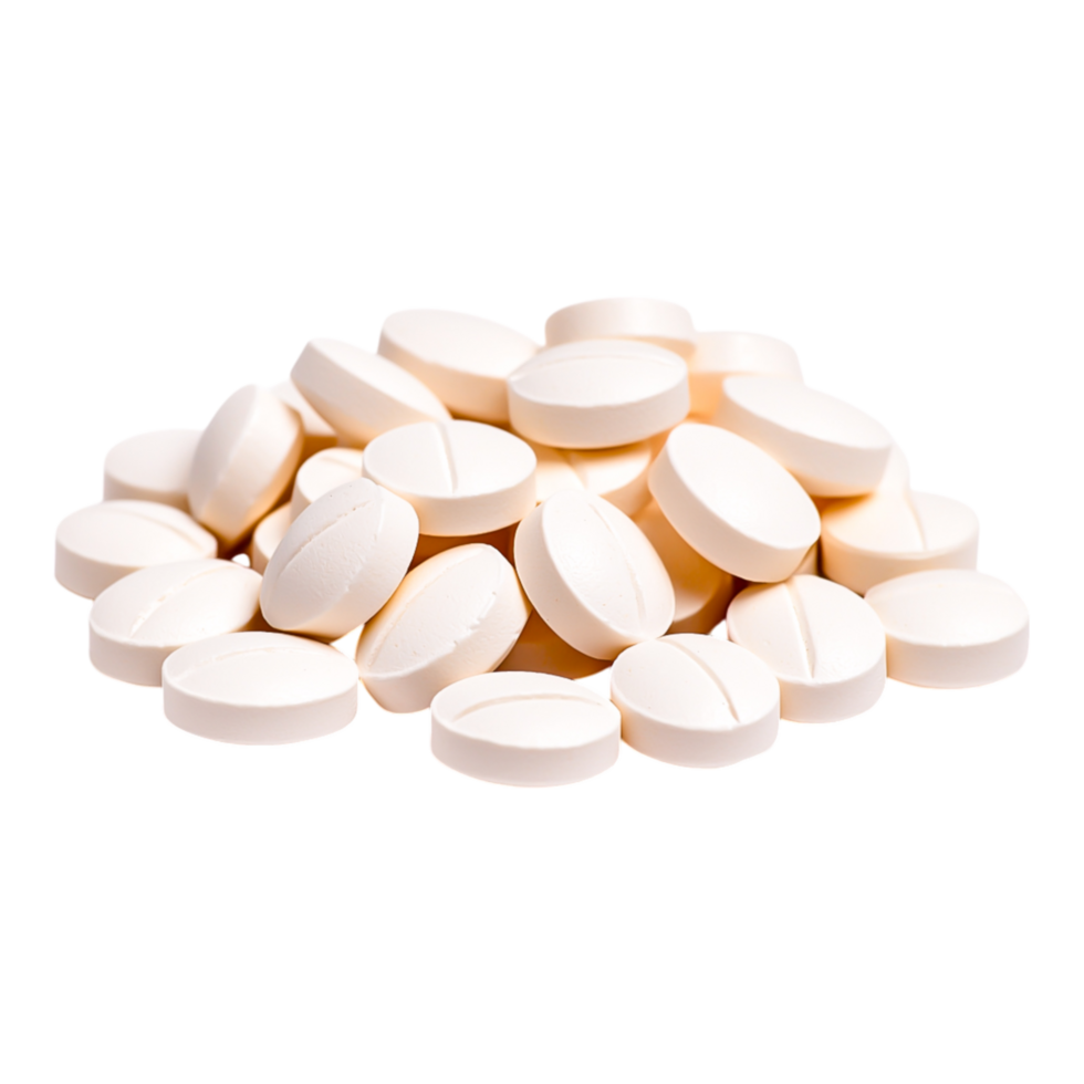 White Pill Tablets Piled for Medical Use or Illustration png