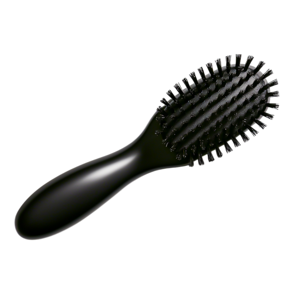 Black Hair Brush with Soft Bristles for Daily Grooming and Care png