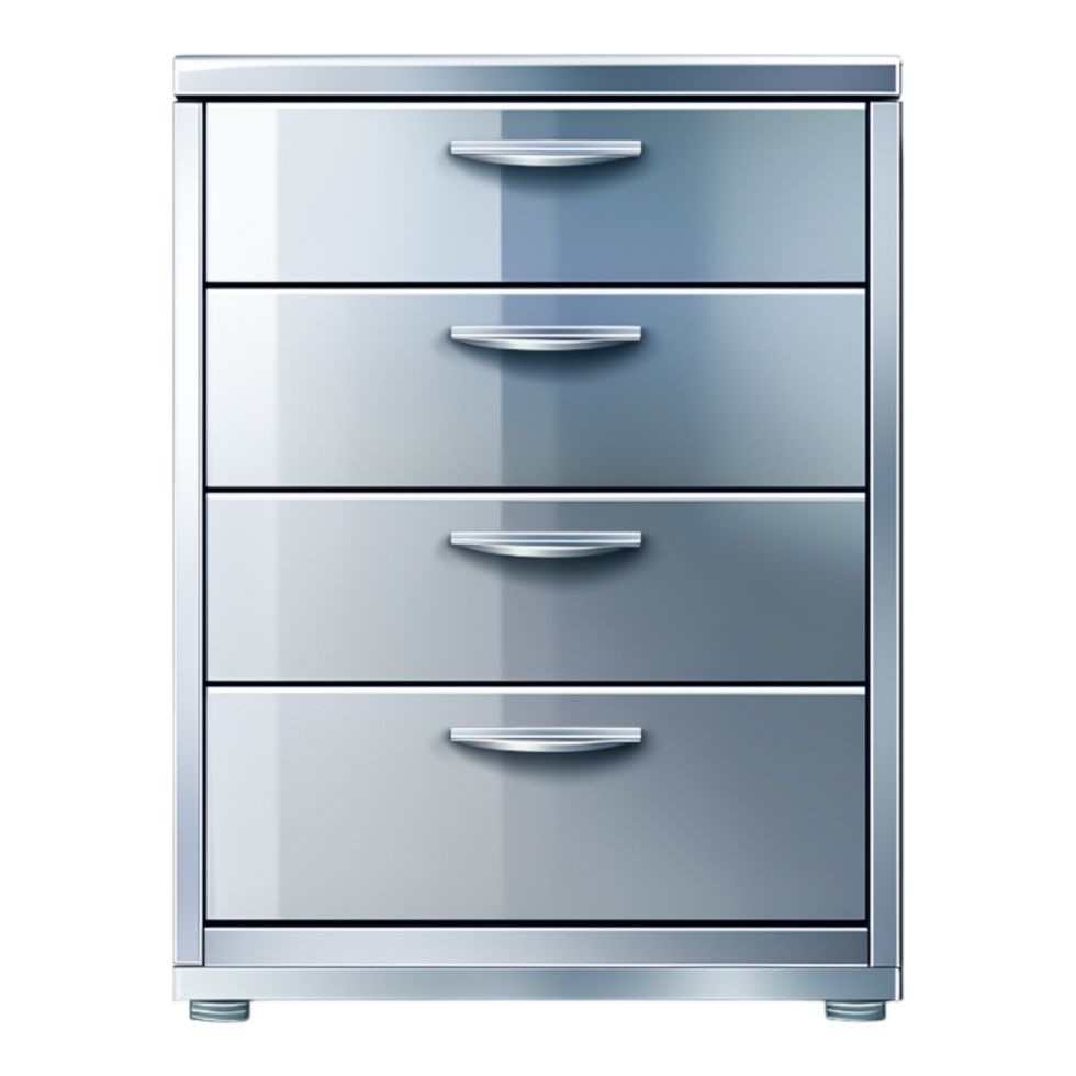 Modern Metal Drawer Cabinet with Four Spacious Compartments png