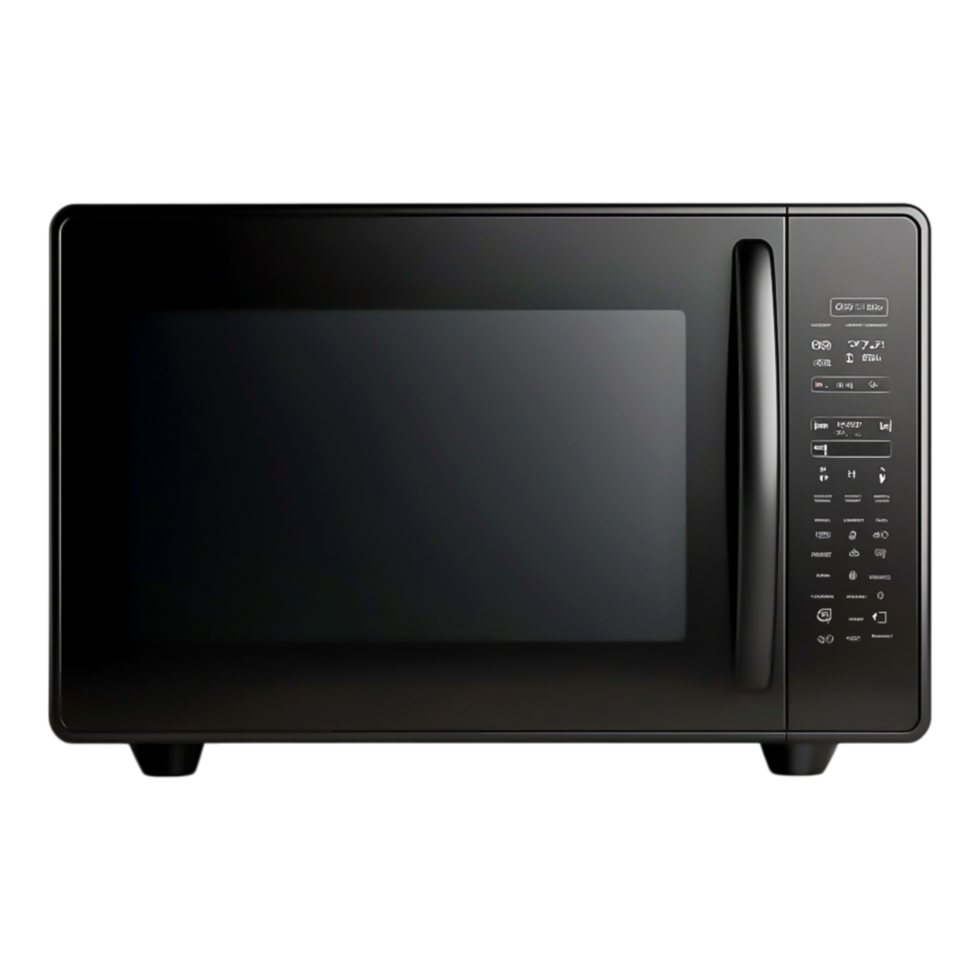 Modern Black Microwave Oven with Touch Control Panel Design png