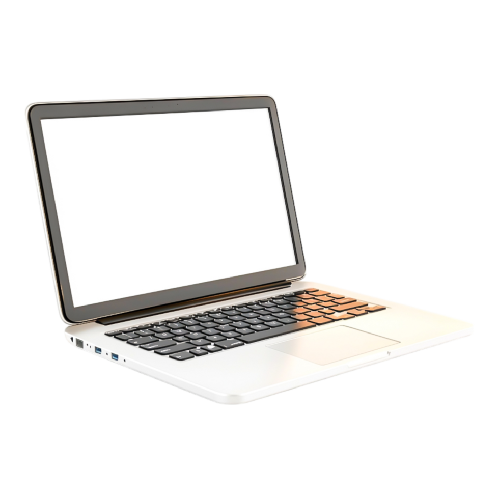 Modern Laptop with Blank Screen for Digital Design and Presentation png