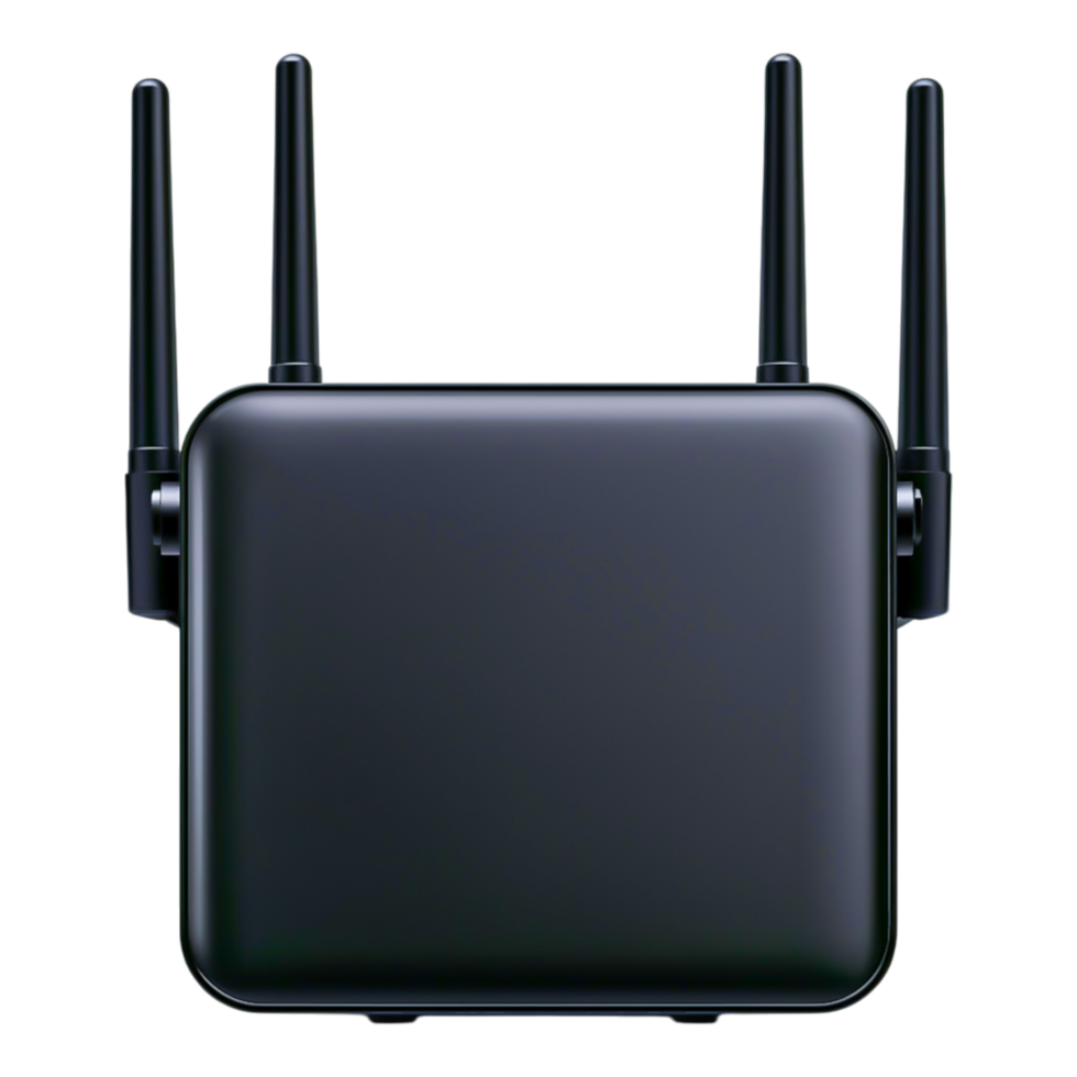 Modern Wireless Router with Antennas for High-Speed Internet Access png