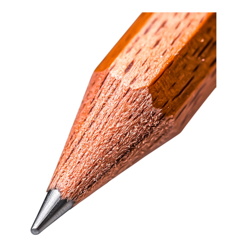 Close-up of a sharpened wooden pencil tip png