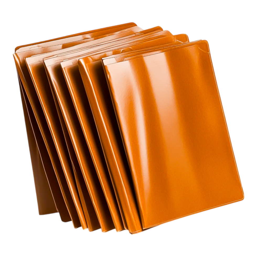 Stack of Bright Orange File Folders for Organizational Purposes png