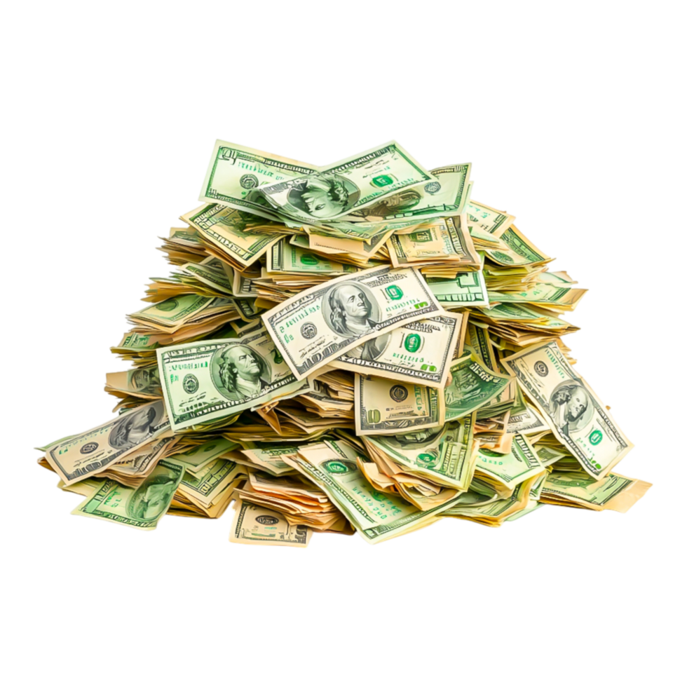 Pile of Money with Stacks of Dollar Bills png