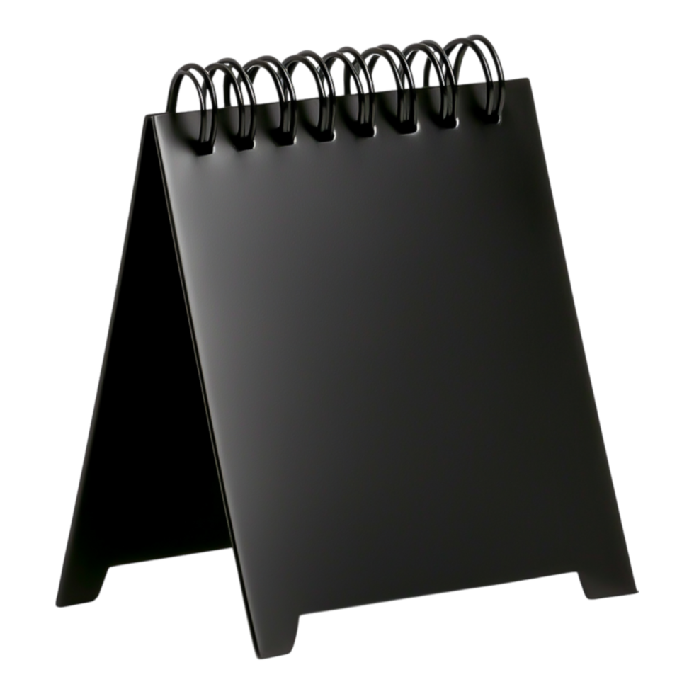 Minimalist Black Desk Notepad Stand for Notes and Planning png