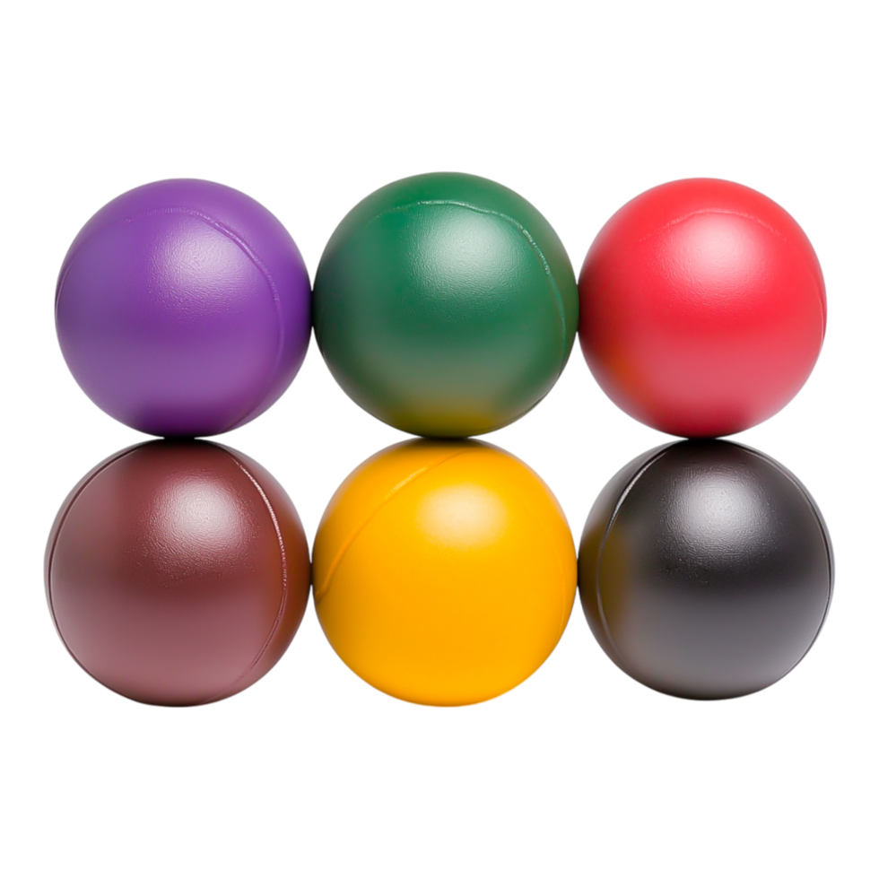 Colorful Rubber Balls Arranged in a Dynamic and Eye-Catching Layout png