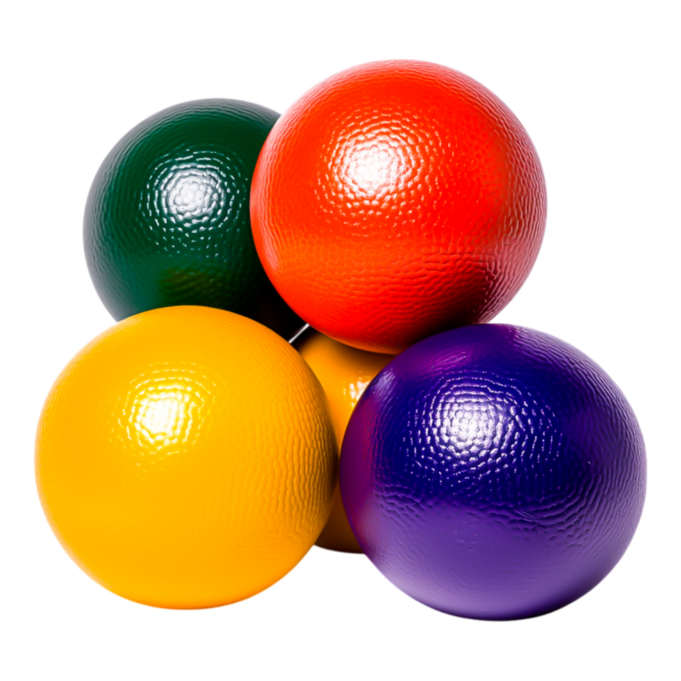 Colorful Textured Rubber Balls Stacked Together png