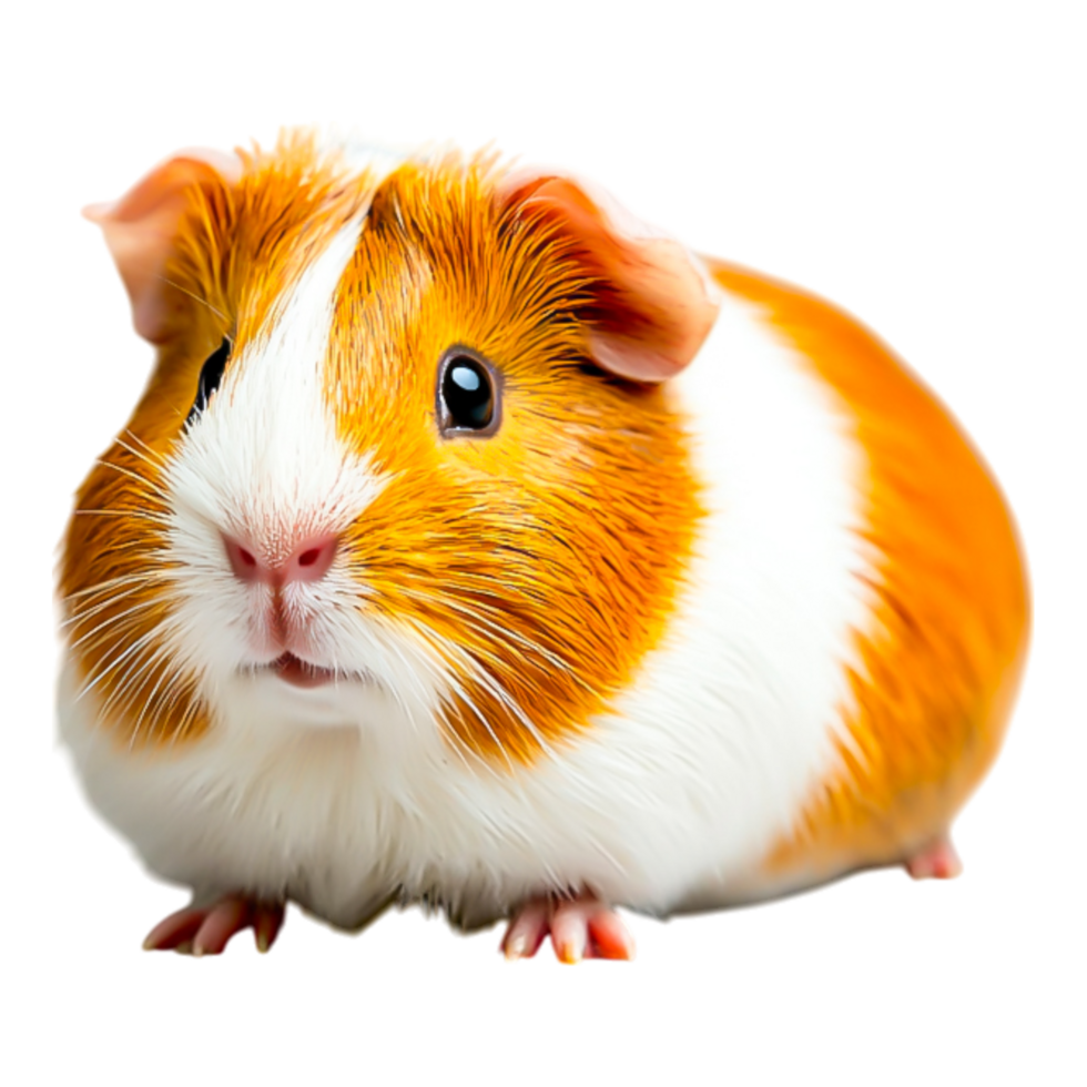Adorable Close-Up of a Cute Guinea Pig with Soft Fur and Bright Eyes png