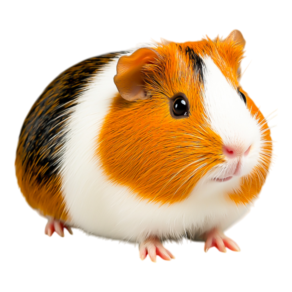 Adorable guinea pig with unique fur patterns png