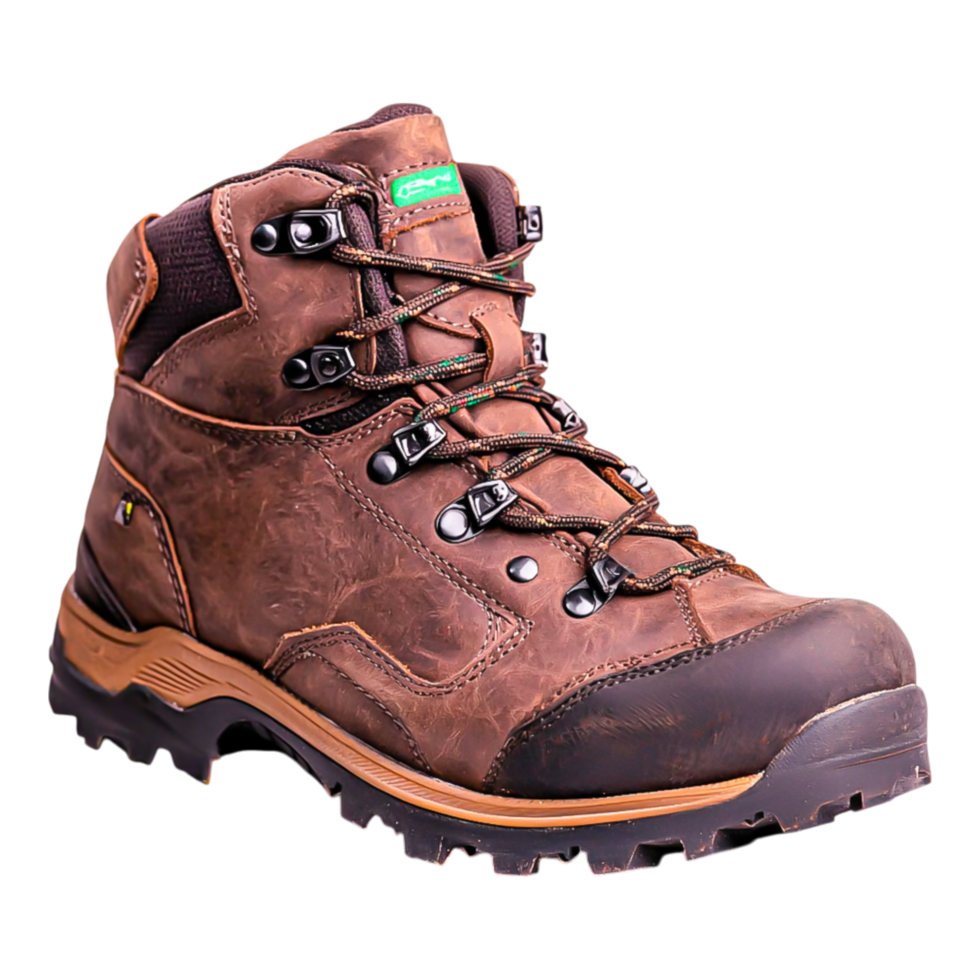 Durable Brown Hiking Boot with Lightweight and Traction Features png