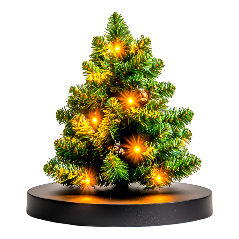Mini Christmas Tree with Lights and Ornaments png