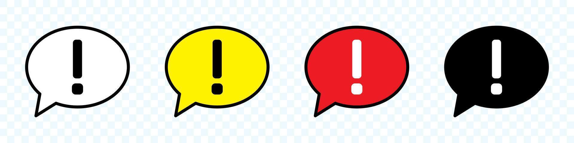 Speech bubble with exclamation mark icon. Exclamation icon, important mark, warning speech bubble. vector