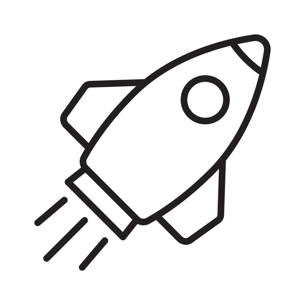 Rocket line icon. Flying rocket icon or sign. vector