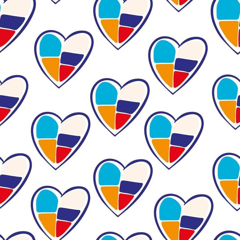 seamless pattern with hearts for peace vector
