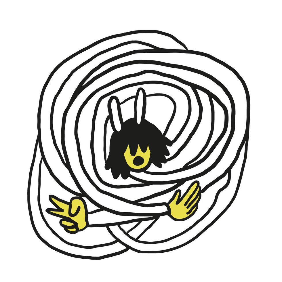 confused person in hand drawn style vector