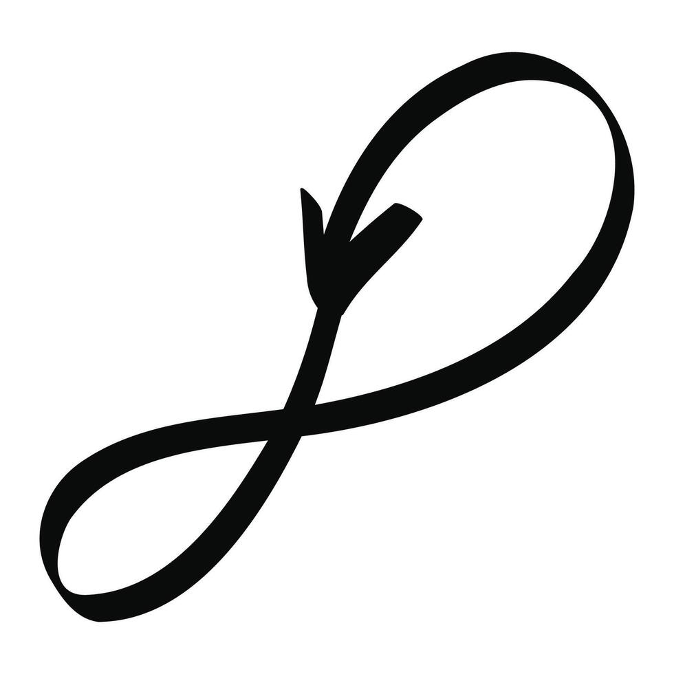 Hand drawn doodle infinity arrow isolated on a white vector