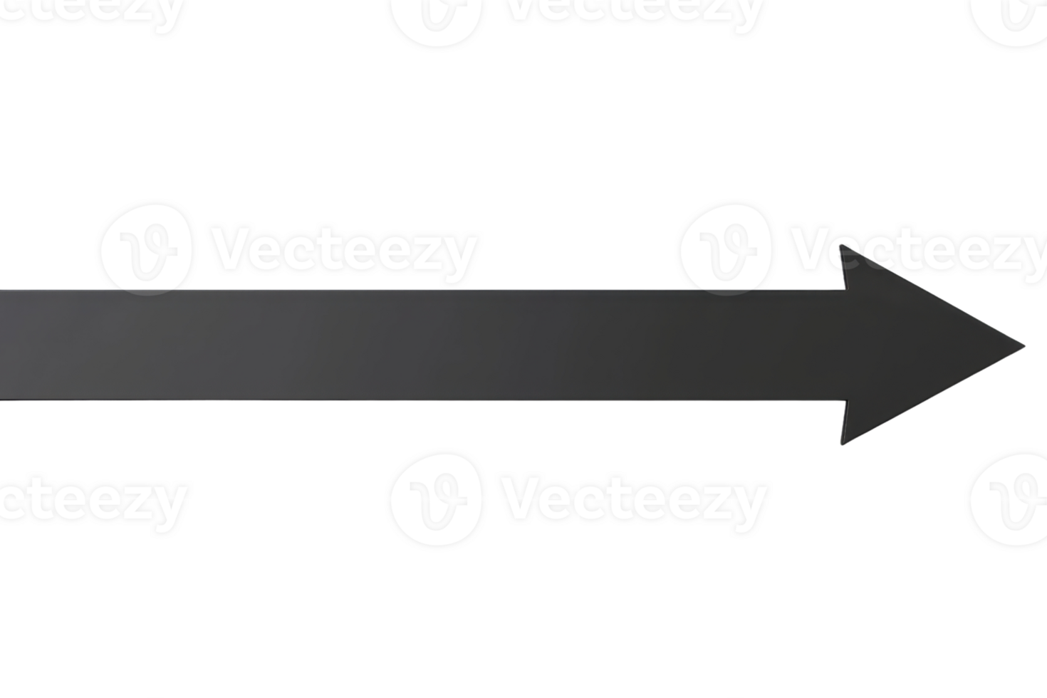 A sleek black arrow pointing right, isolated on a transparent background, perfect for graphic design or presentation elements. png