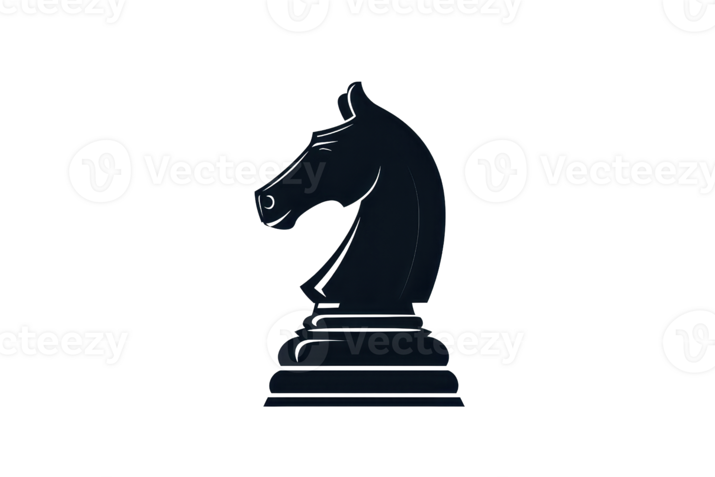 Black chess knight piece isolated on transparent background, symbolizing strategy, intelligence, and challenge in the game of chess. png