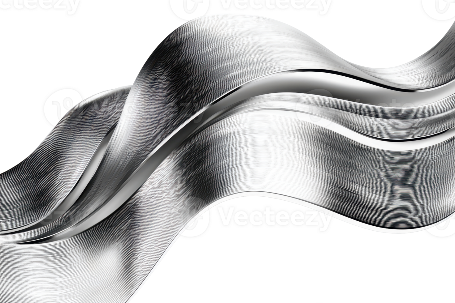 Abstract metallic wave with smooth, flowing texture. Perfect for modern, industrial, or futuristic design backgrounds and concepts. png