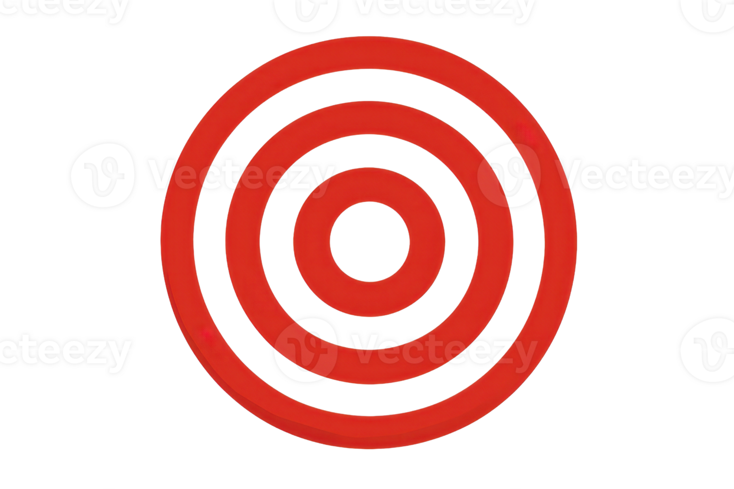 Concentric red circles forming a target symbol on a transparent background. representing precision, focus, and goal achievement in design. png