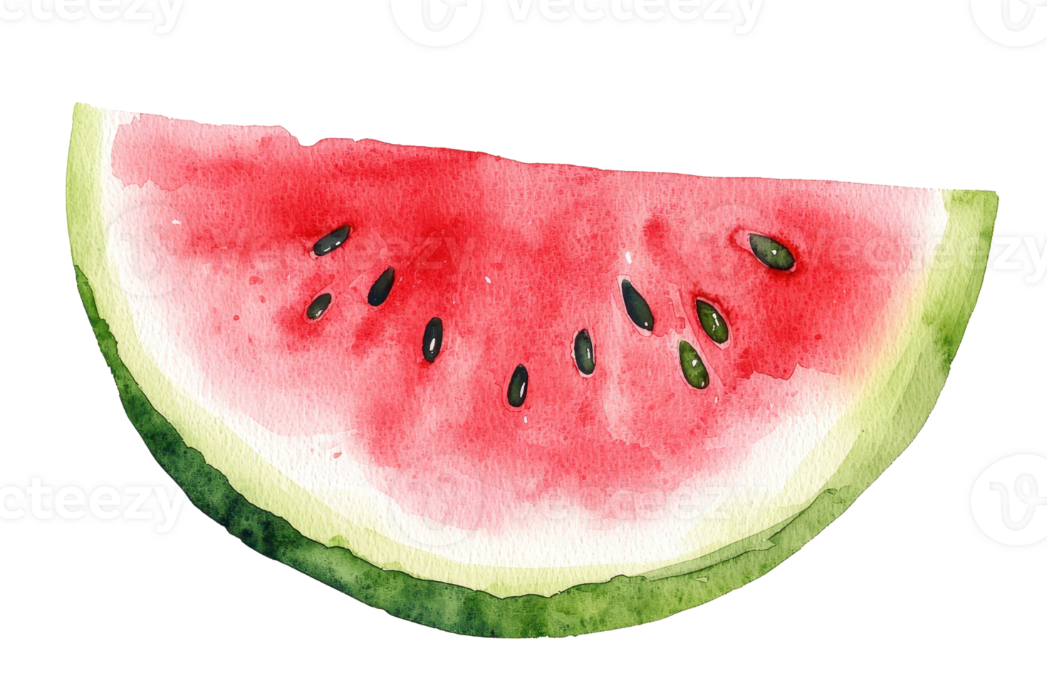 Colorful watercolor illustration of a watermelon slice showcasing vibrant reds and greens, perfect for summer-themed projects. png